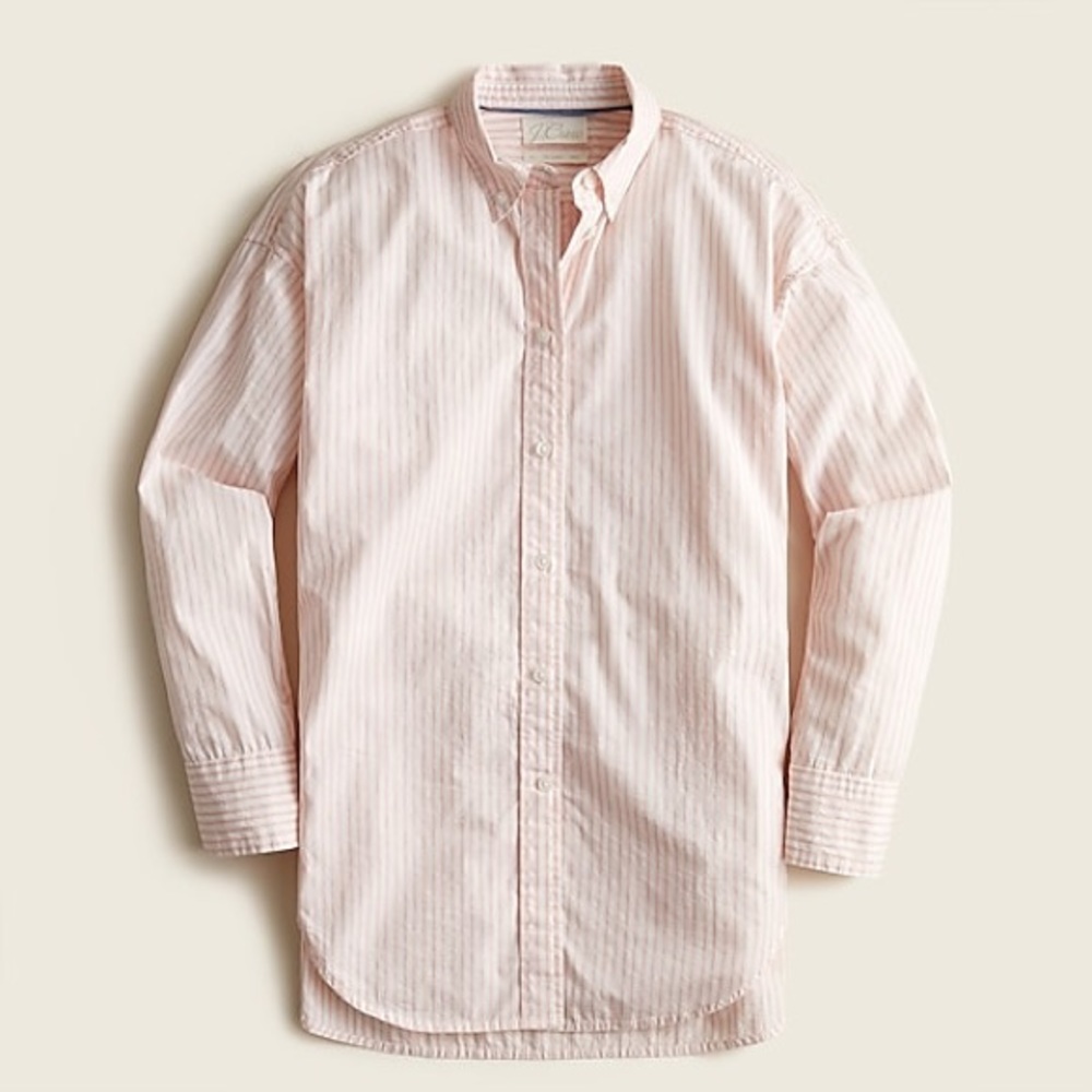 NWT JCrew Relaxed-fit Washed Cotton Poplin Shirt in Stripe